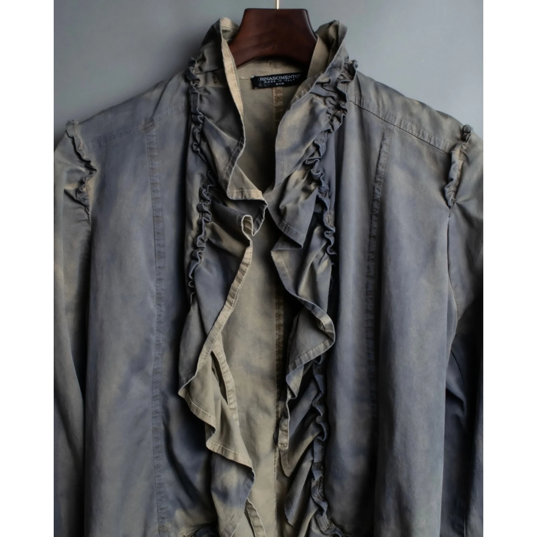 Italian Ruffle Y2K Shirt Jacket