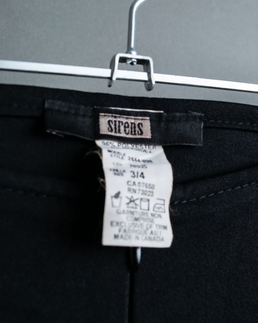 High Flare Polyester Black Slacks