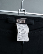 High Flare Polyester Black Slacks