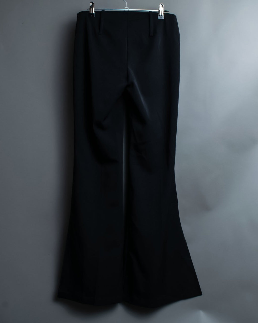 High Flare Polyester Black Slacks