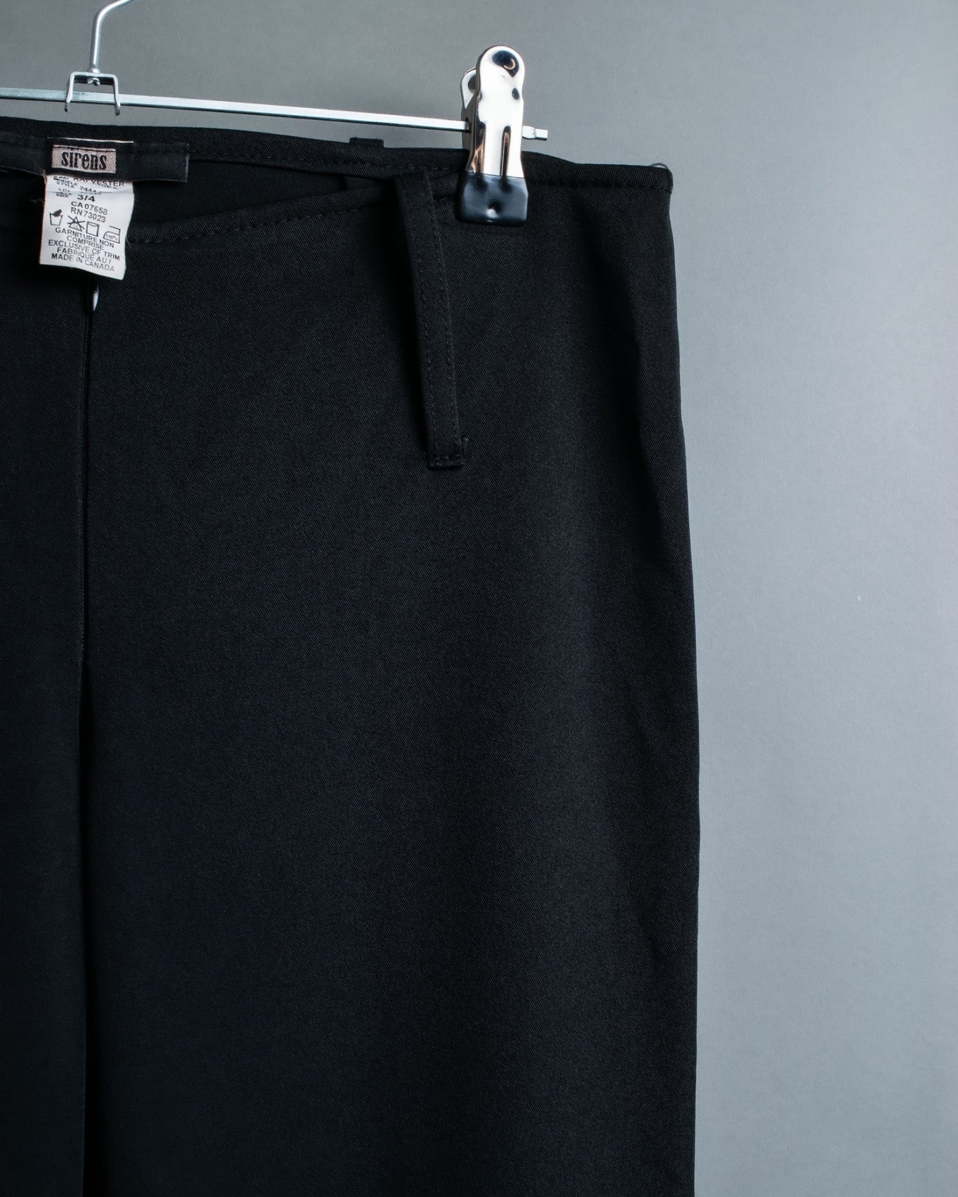 High Flare Polyester Black Slacks