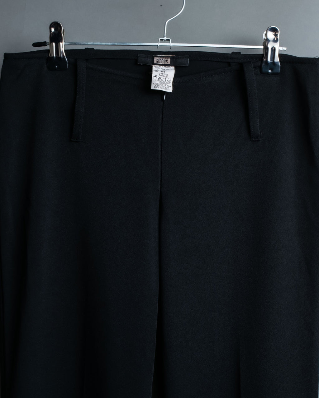 High Flare Polyester Black Slacks