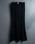 High Flare Polyester Black Slacks