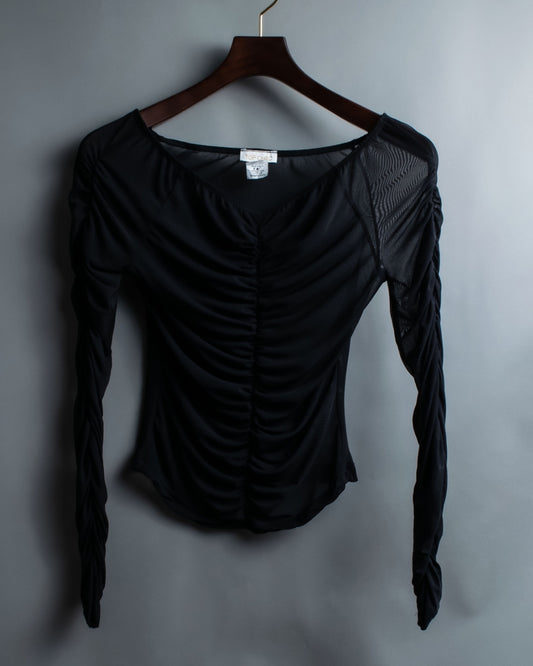 Ruched Sheer Tops