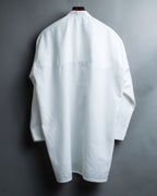 white summer stand collar shirt
