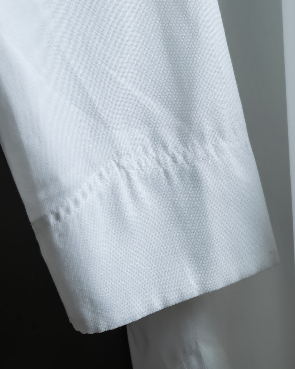 white summer stand collar shirt