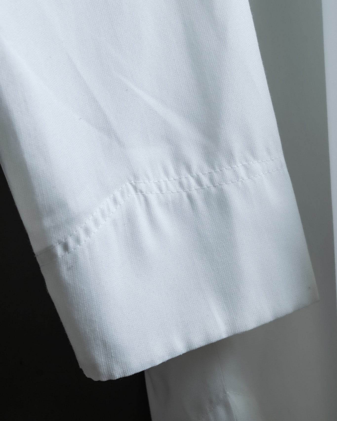 white summer stand collar shirt