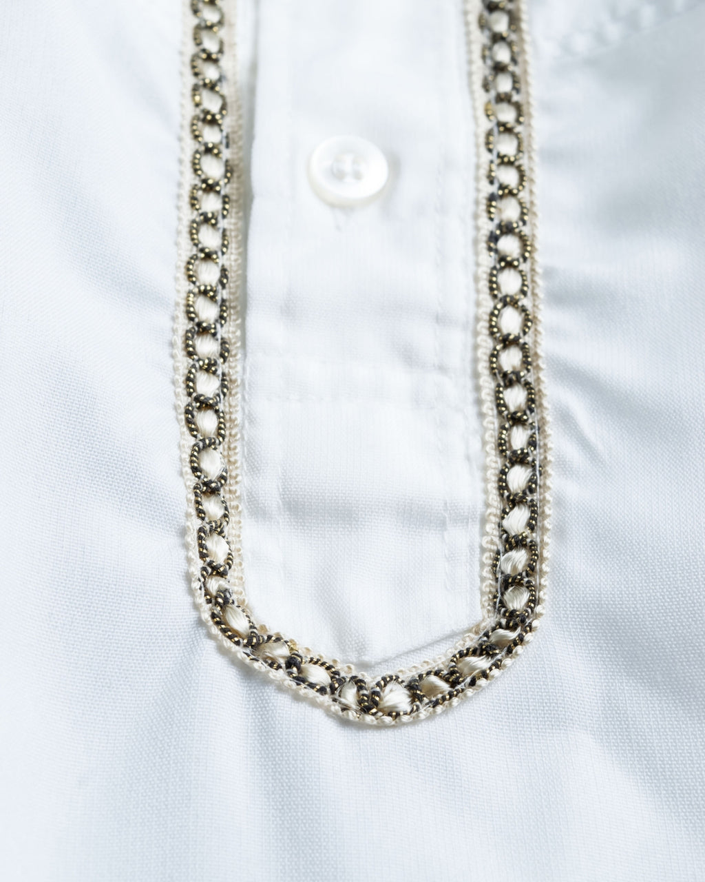 white summer stand collar shirt