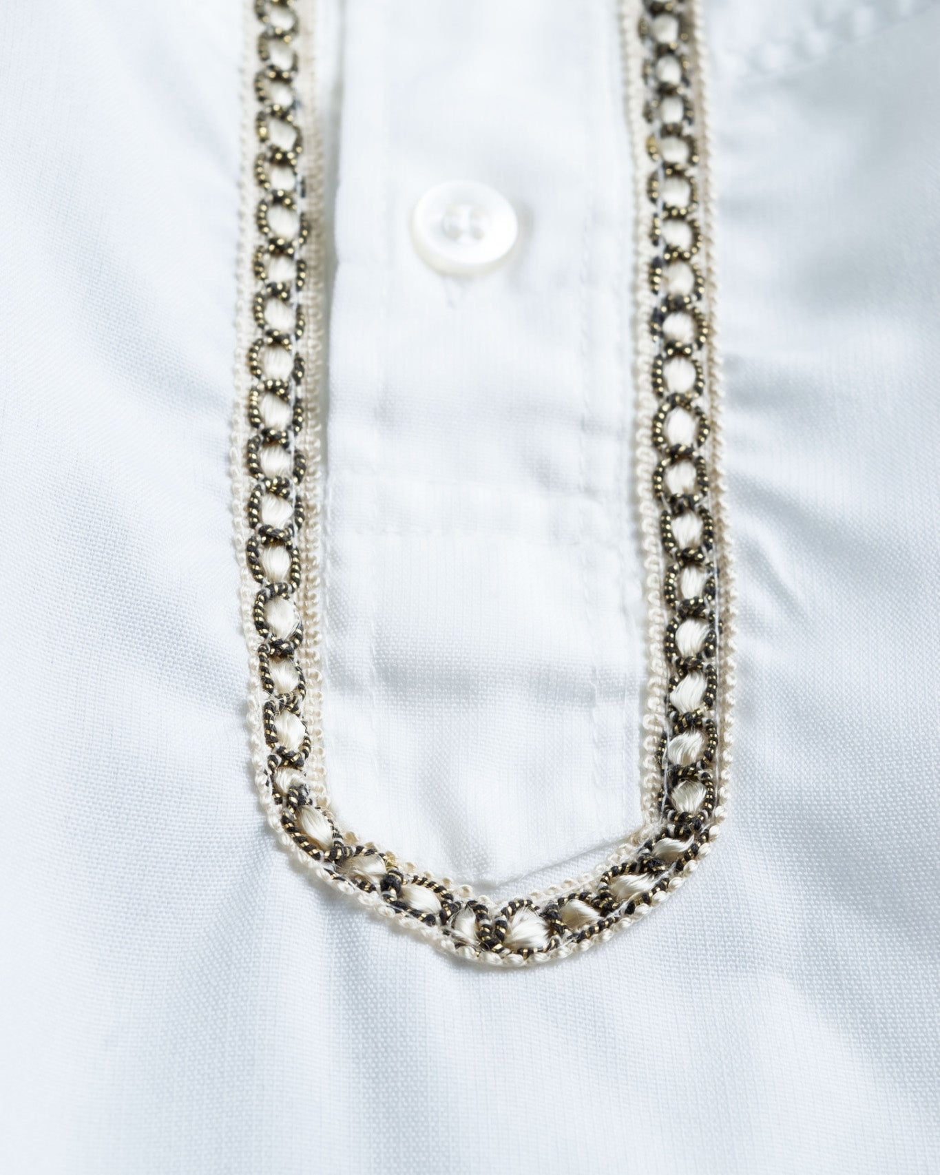 white summer stand collar shirt