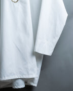 white summer stand collar shirt