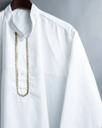 white summer stand collar shirt