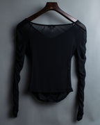 Ruched Sheer Tops