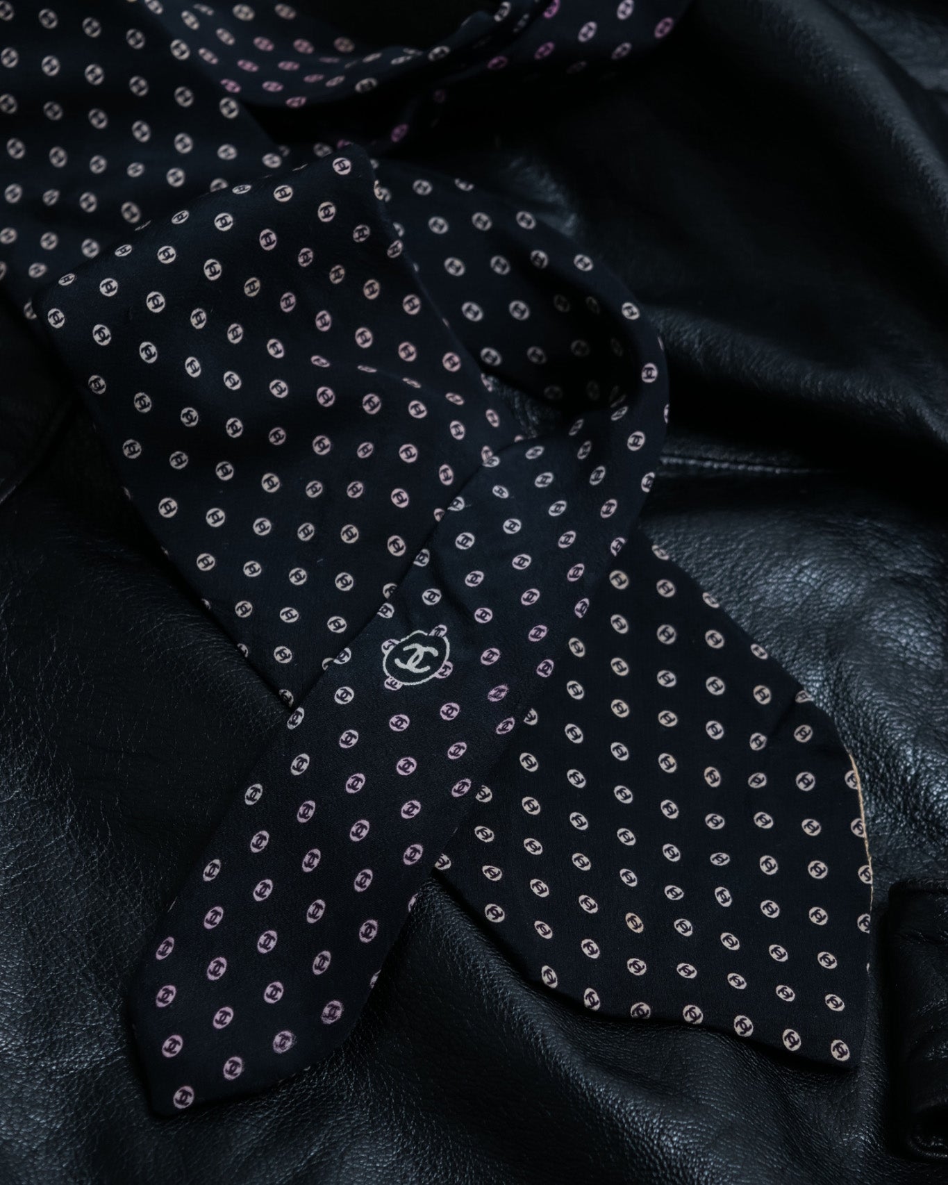 Chanel Total Pattern Silk Tie