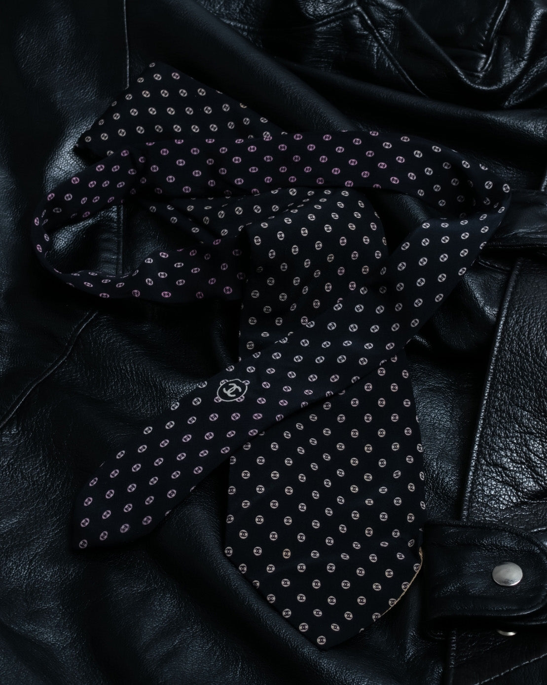 Chanel Total Pattern Silk Tie