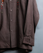 Art Design Stand Collar Silk Shirt