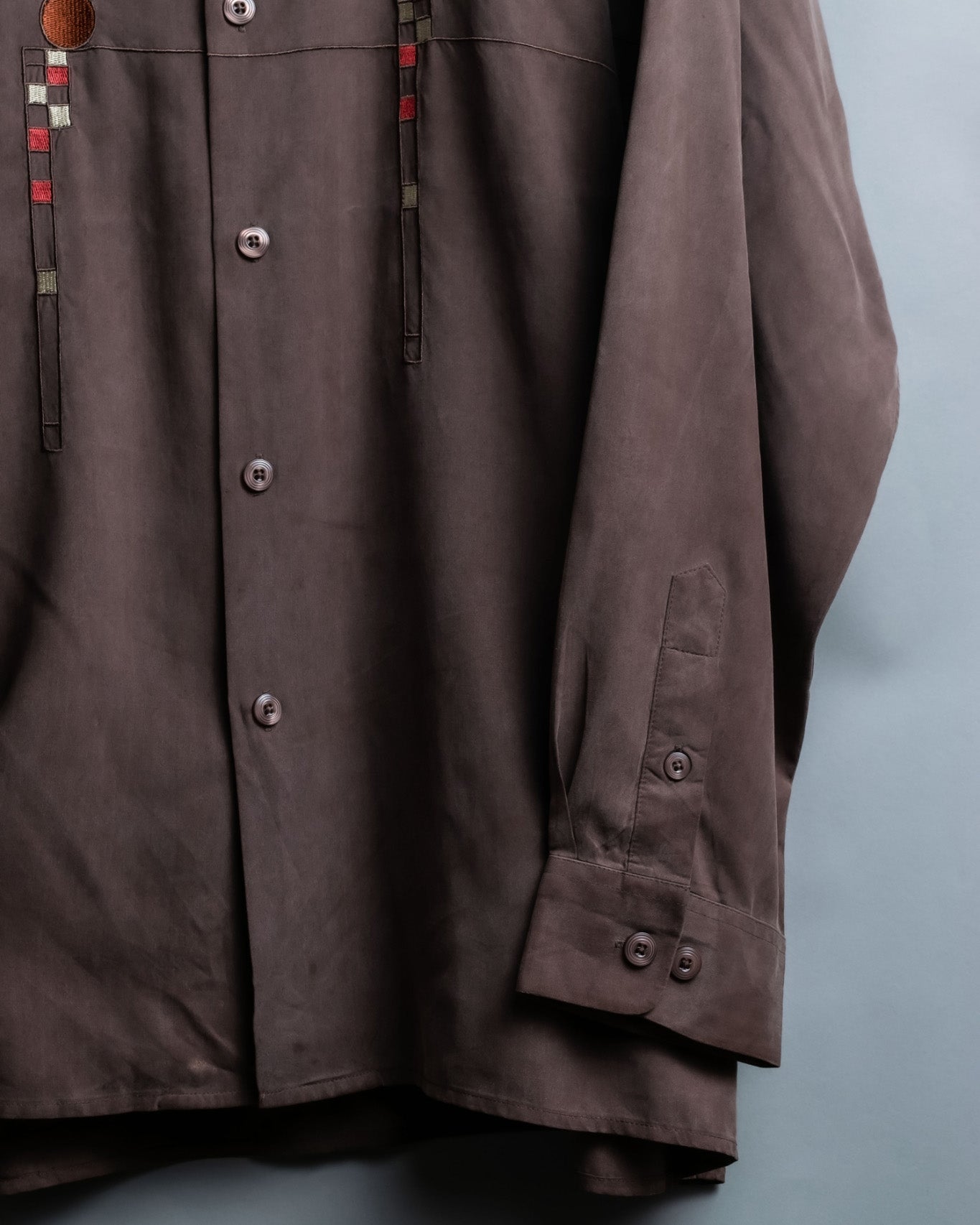 Art Design Stand Collar Silk Shirt