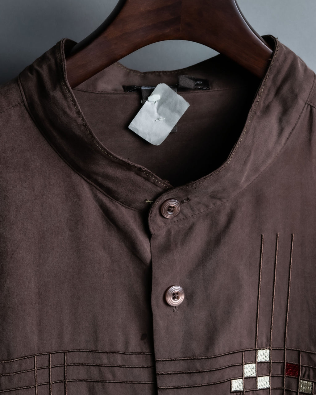 Art Design Stand Collar Silk Shirt