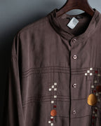 Art Design Stand Collar Silk Shirt