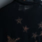 Beaded Embroidered Petals Black Sheer Shirt