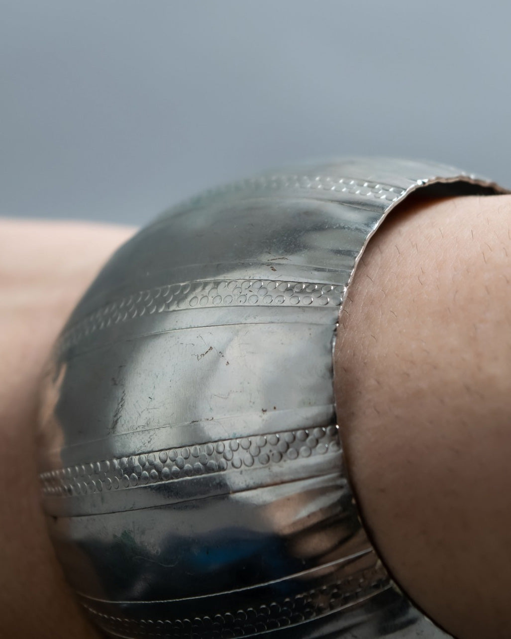 Vintage Large Round Silver Bangle