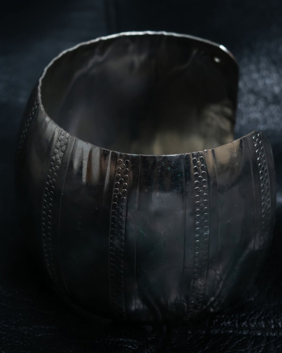 Vintage Large Round Silver Bangle