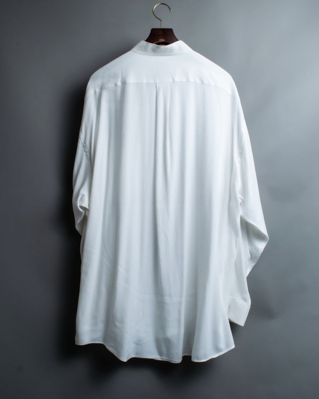 Oversized White Stand Collar Shirt