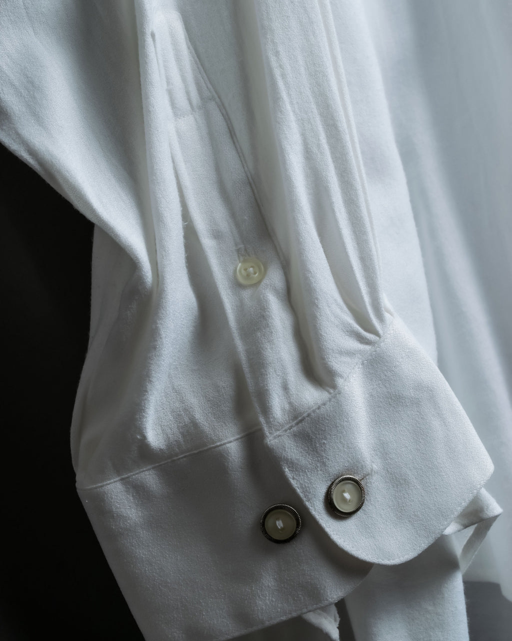 Oversized White Stand Collar Shirt