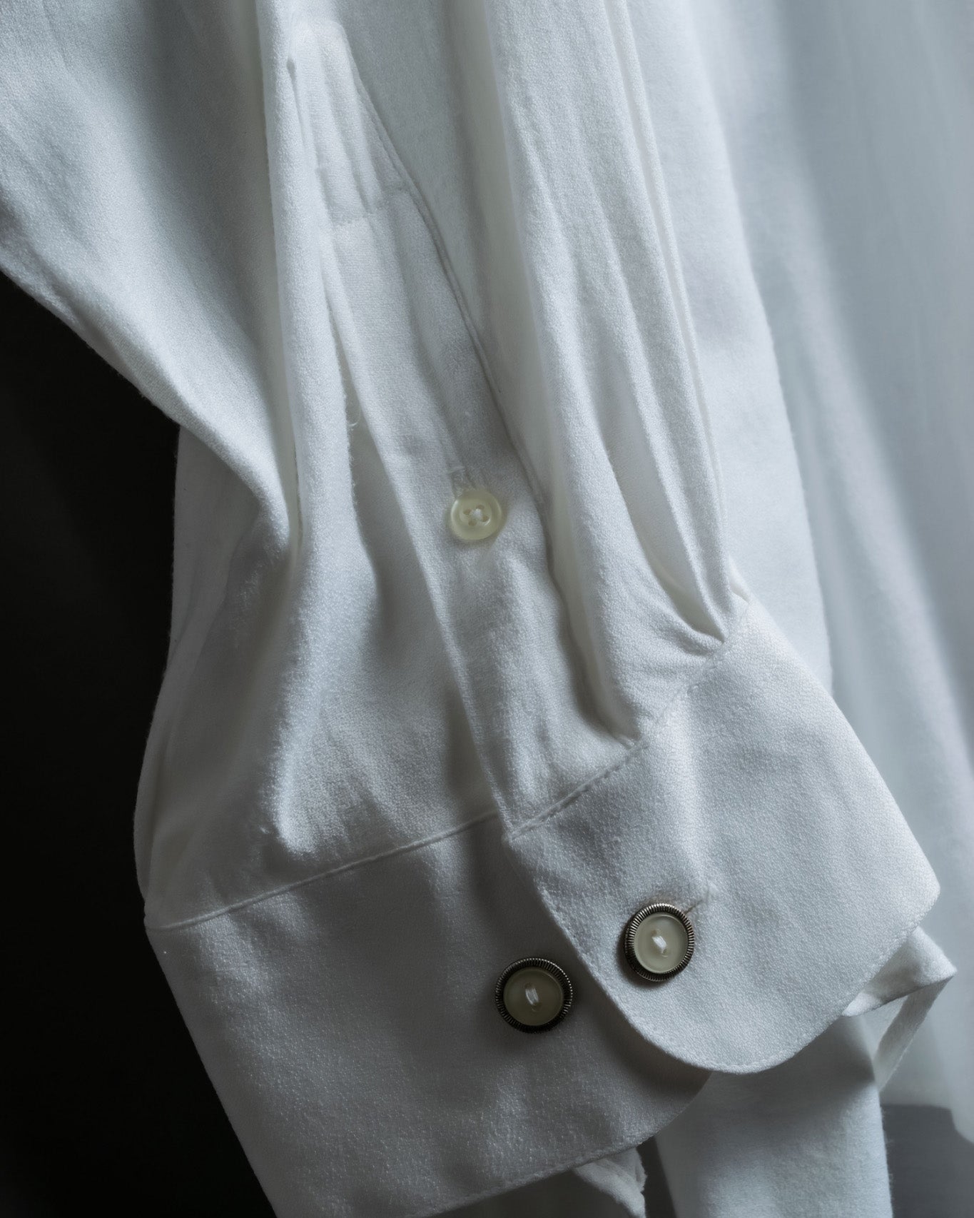 Oversized White Stand Collar Shirt