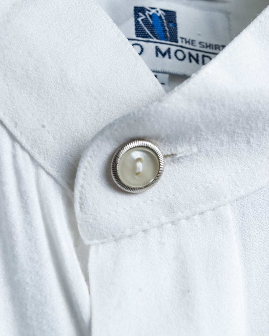 Oversized White Stand Collar Shirt