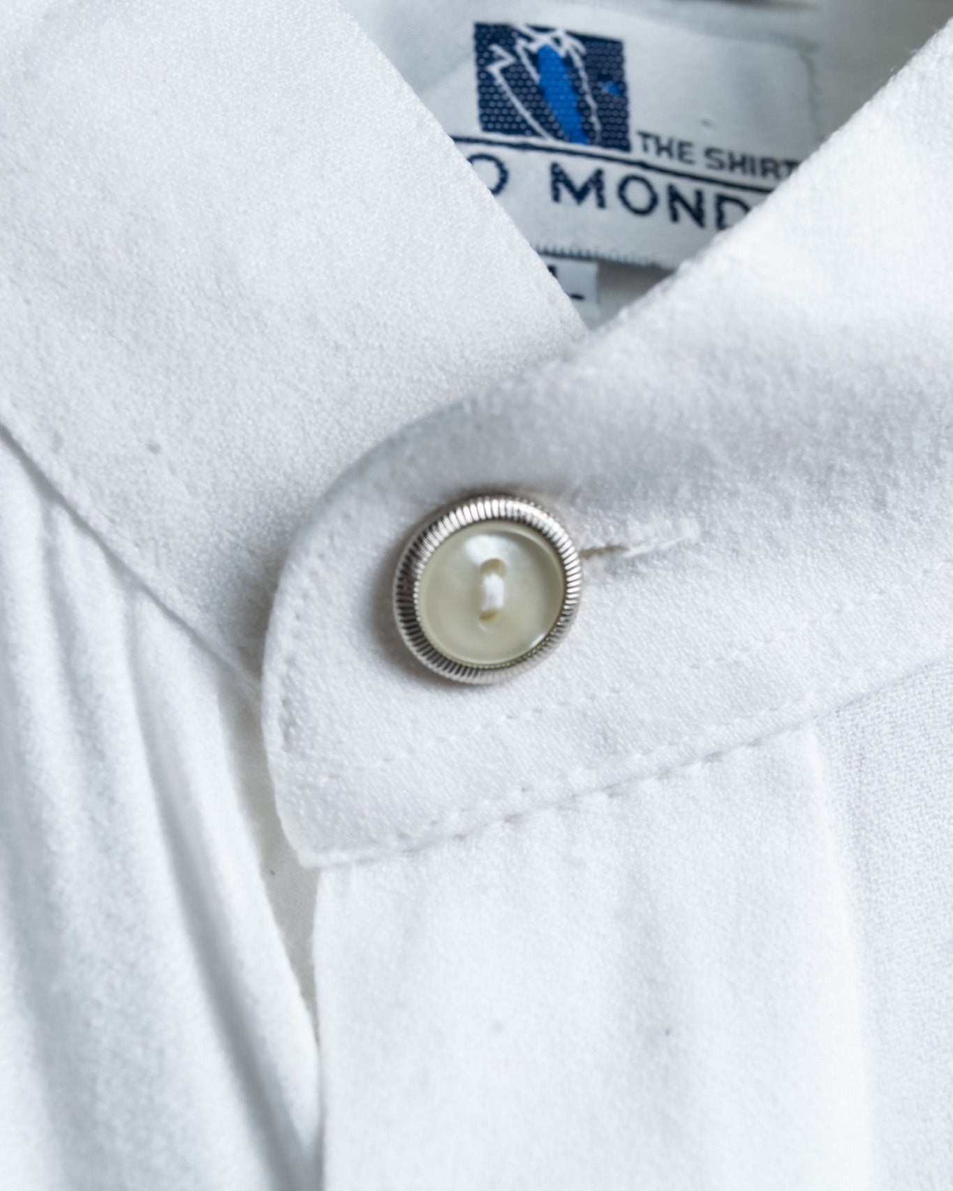 Oversized White Stand Collar Shirt