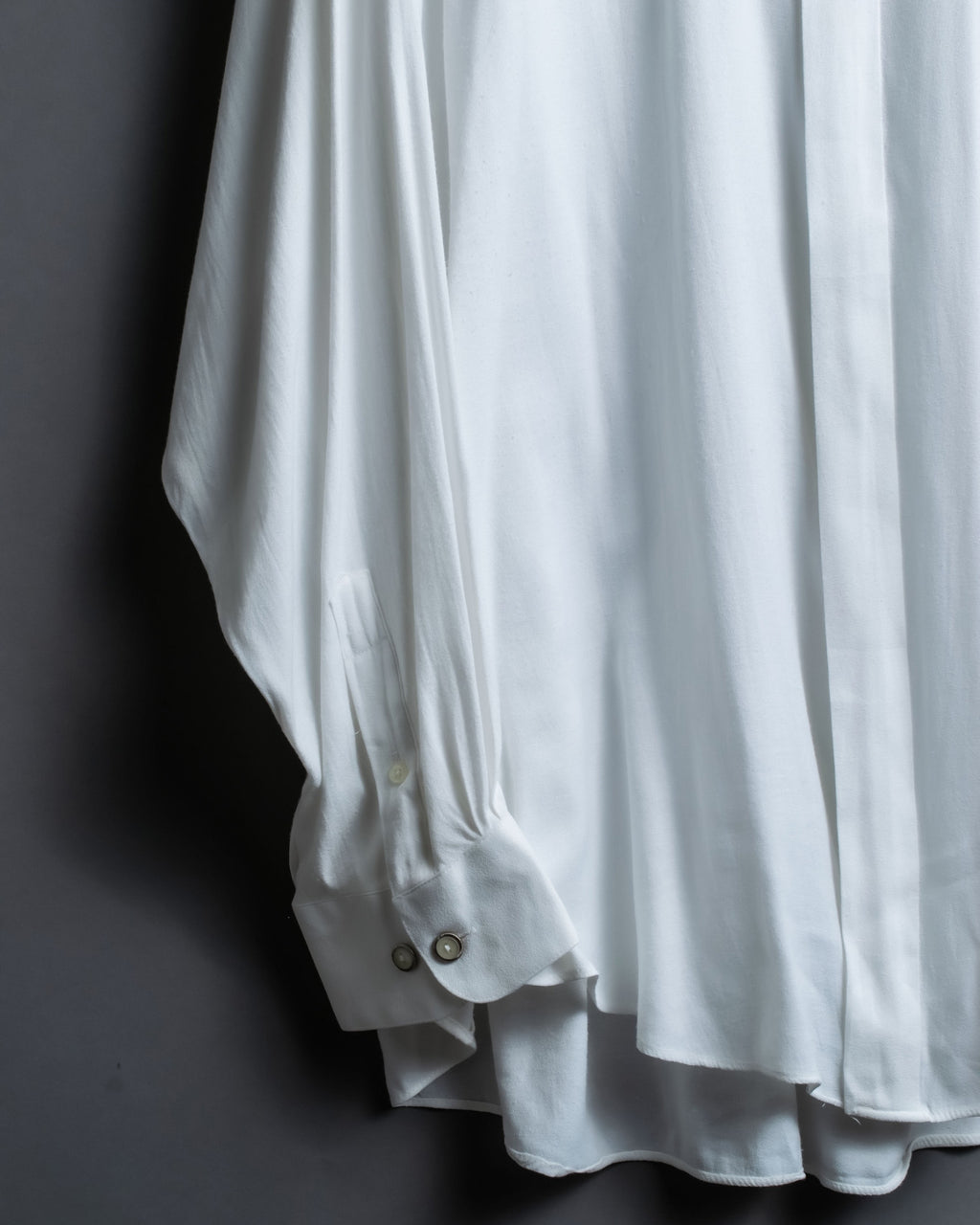 Oversized White Stand Collar Shirt