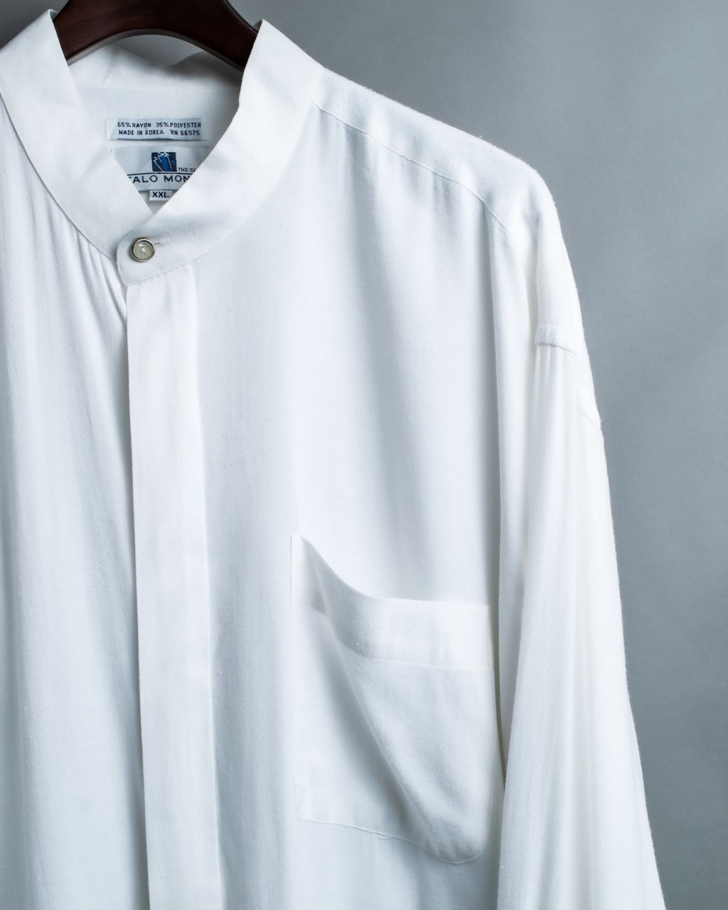 Oversized White Stand Collar Shirt
