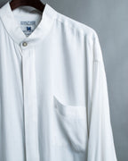 Oversized White Stand Collar Shirt