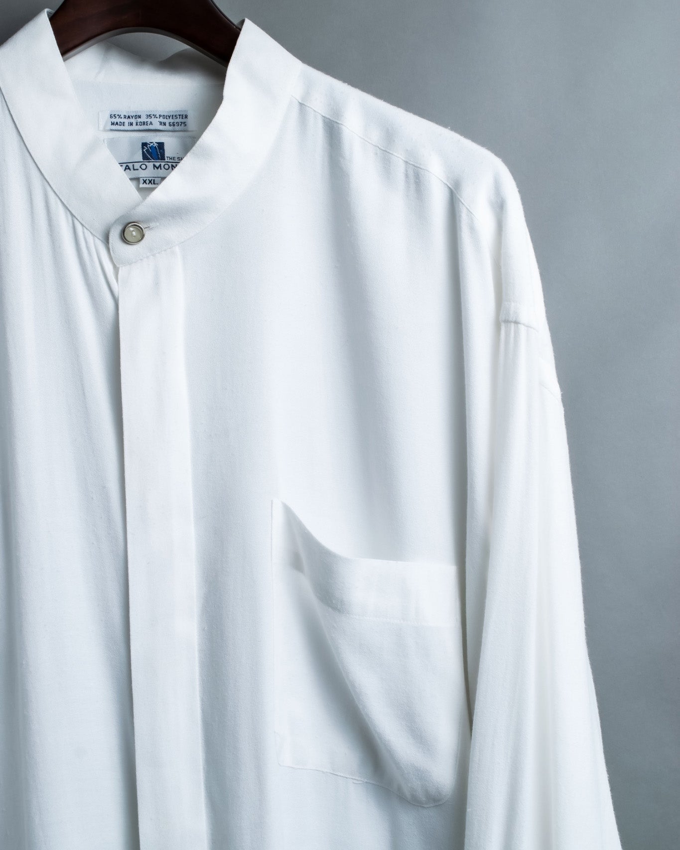 Oversized White Stand Collar Shirt