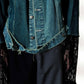 Velor and Sheer Switching Denim Jacket(with Inner Swheer Vest)