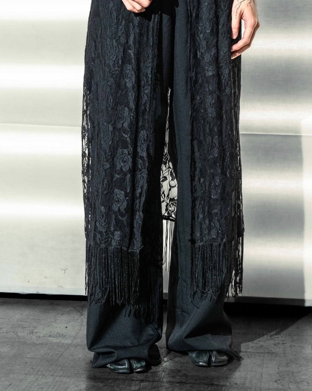 Velor and Sheer Switching Denim Jacket(with Inner Swheer Vest)