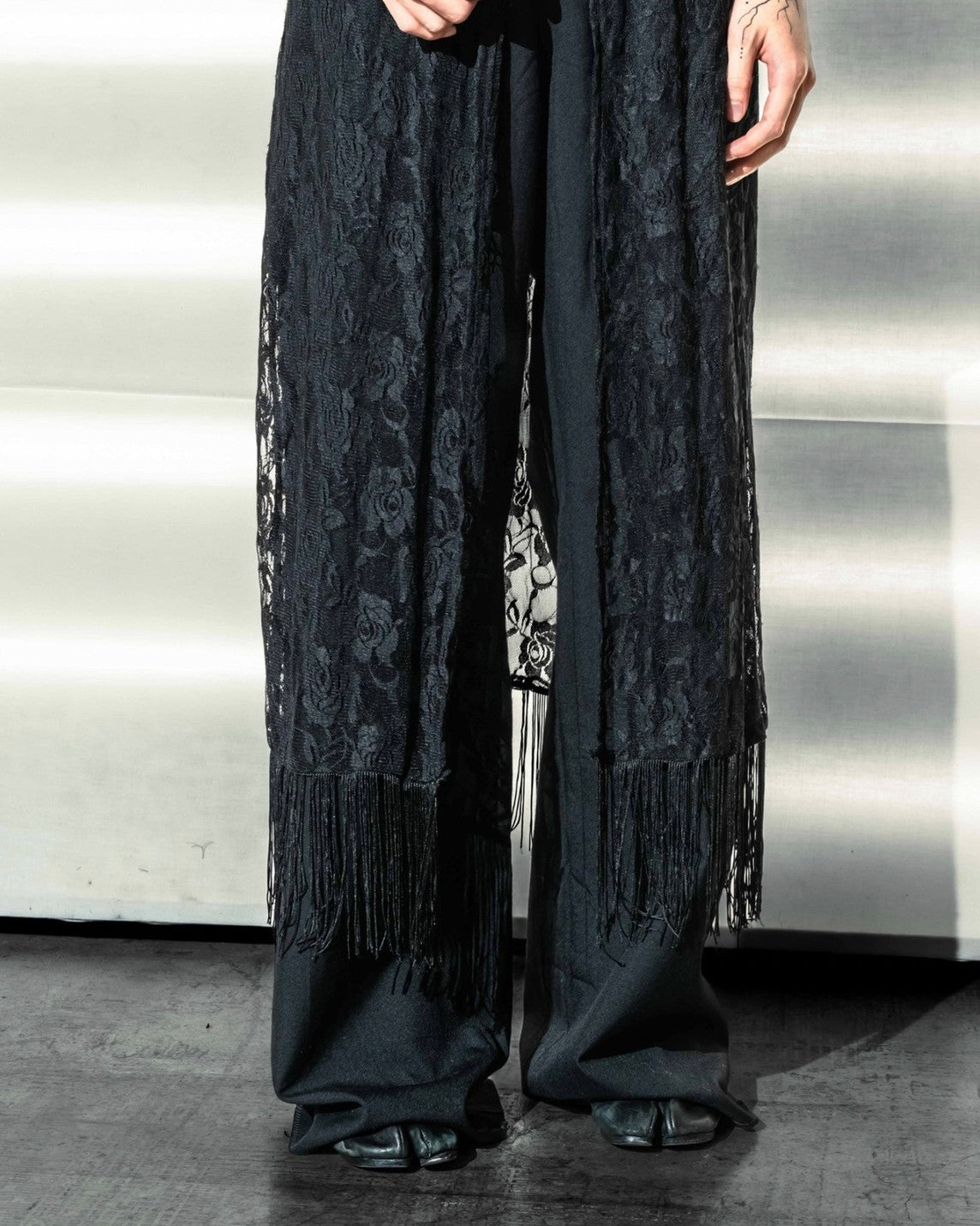 Velor and Sheer Switching Denim Jacket(with Inner Swheer Vest)