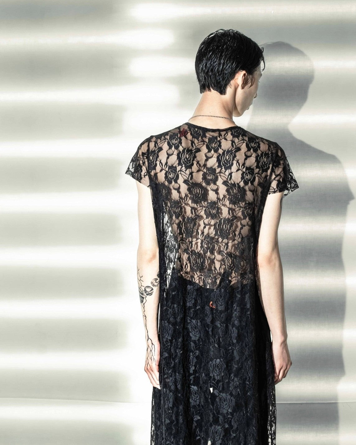 Velor and Sheer Switching Denim Jacket(with Inner Swheer Vest)