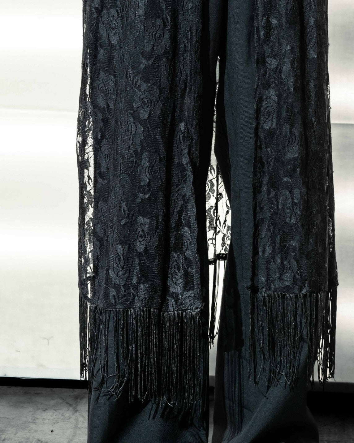 Velor and Sheer Switching Denim Jacket(with Inner Swheer Vest)