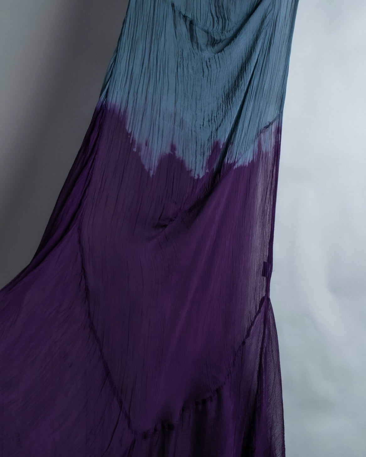 "KUNITOMO" sheer beautiful blue dyed dress