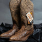 Deadstock brown real leather western boots
