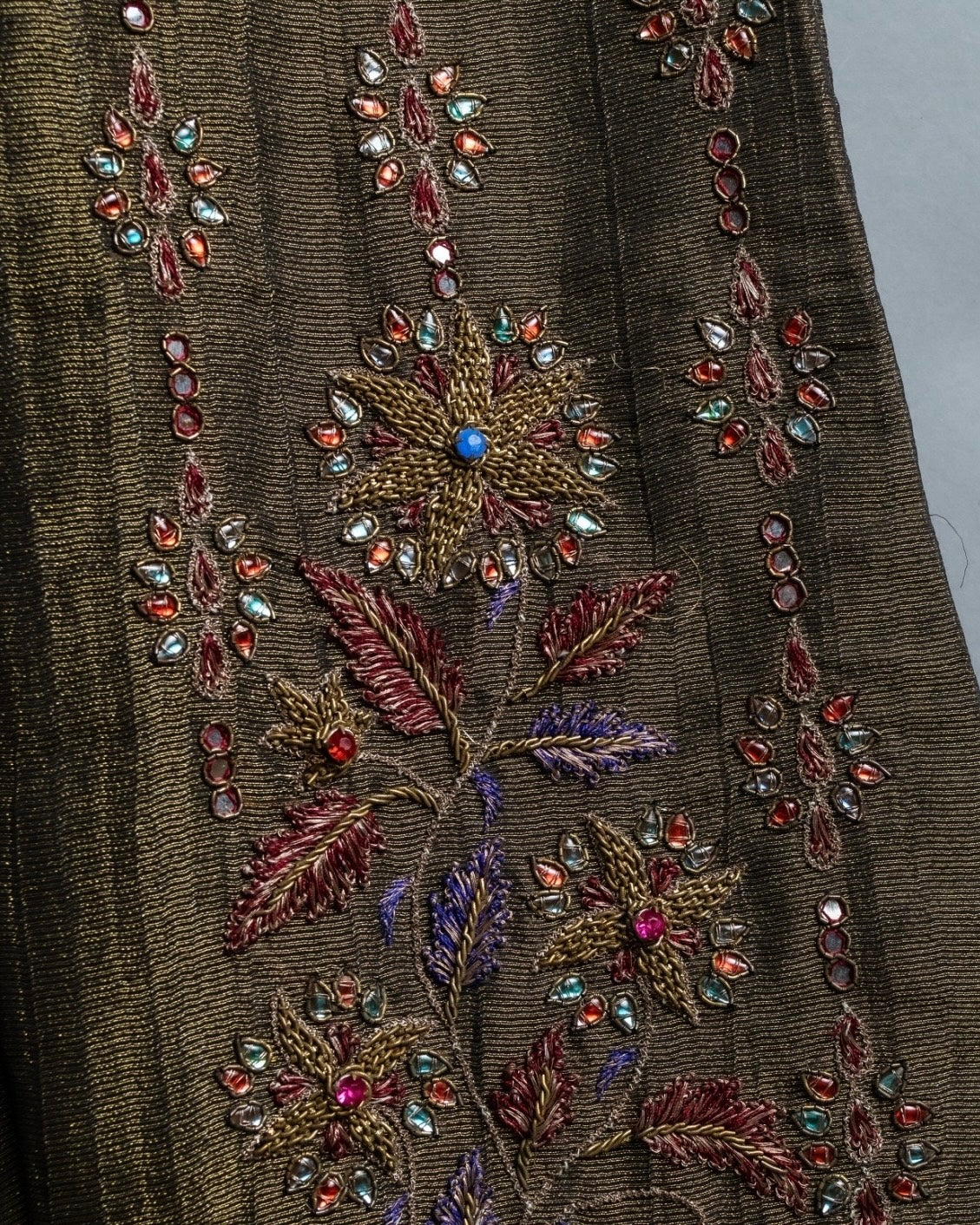 vintage indian embroidery flared pants