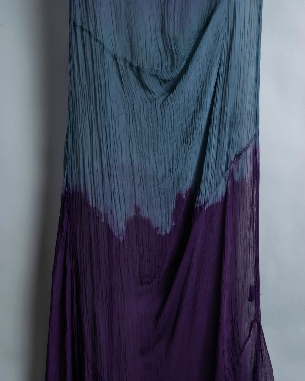 "KUNITOMO" sheer beautiful blue dyed dress