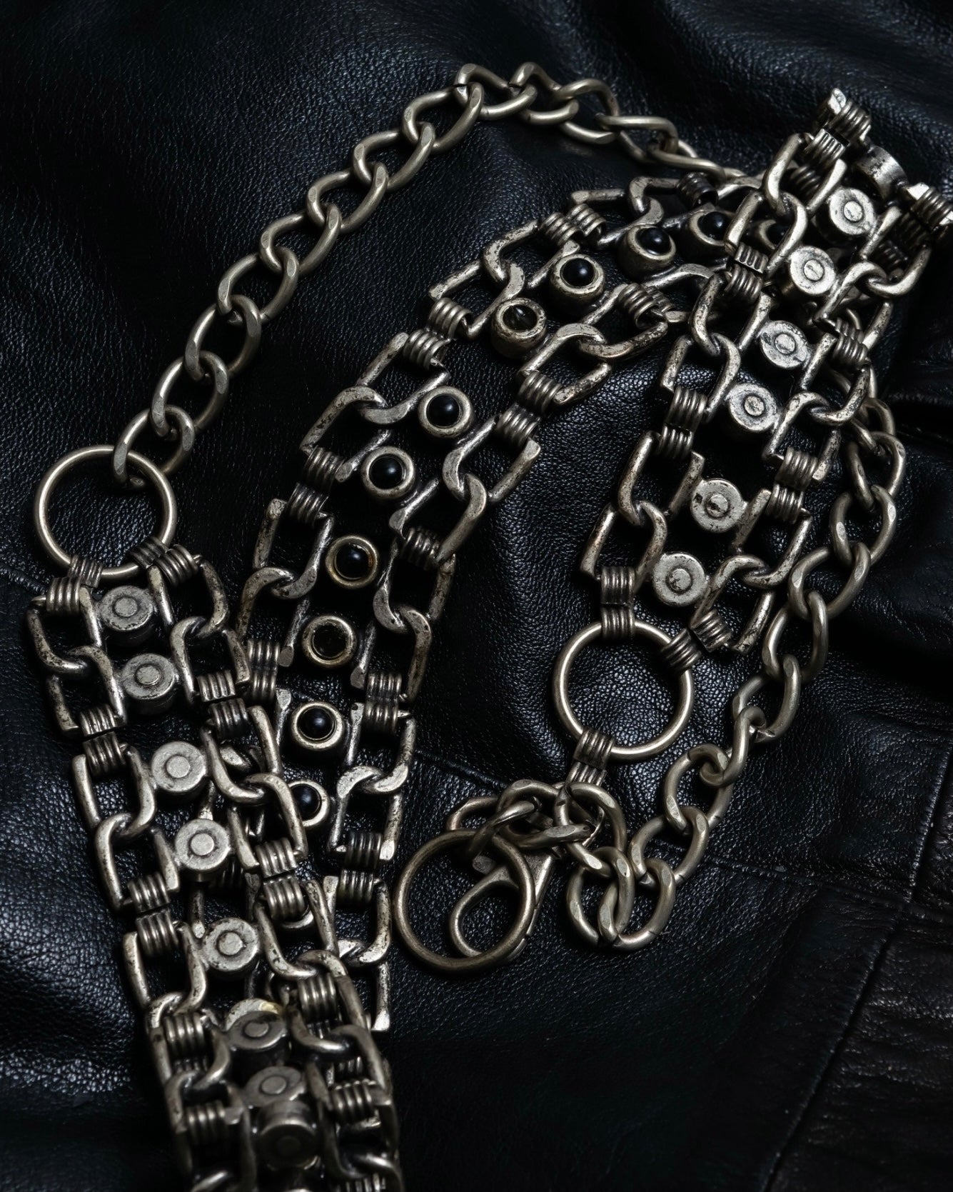 black stone long chain belt