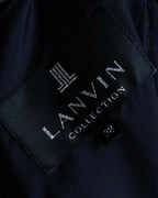 "LANVIN" black red pleated dress