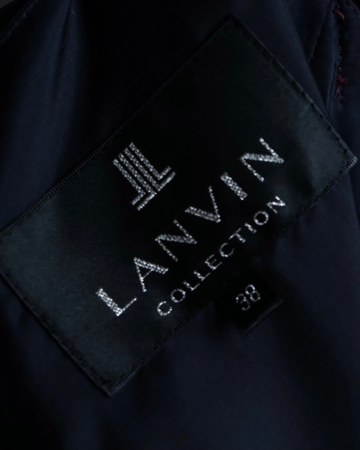 "LANVIN" black red pleated dress
