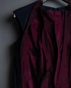 "LANVIN" black red pleated dress