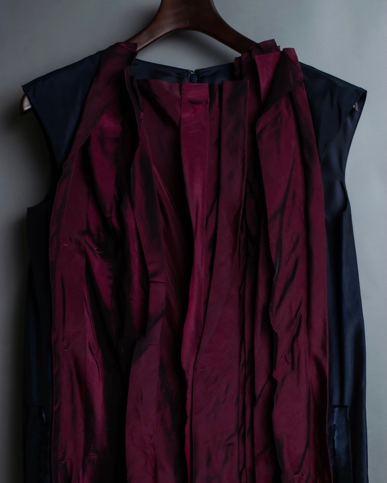 "LANVIN" black red pleated dress