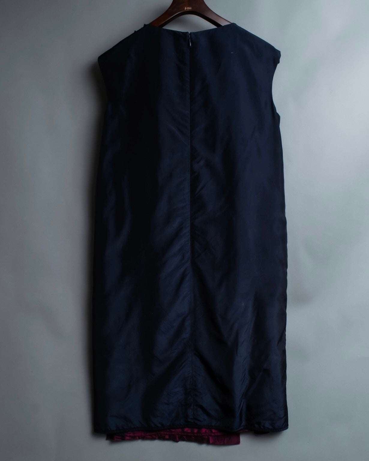 "LANVIN" black red pleated dress