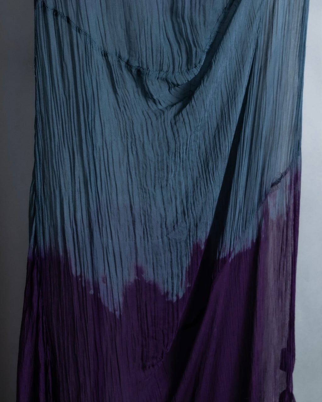 "KUNITOMO" sheer beautiful blue dyed dress
